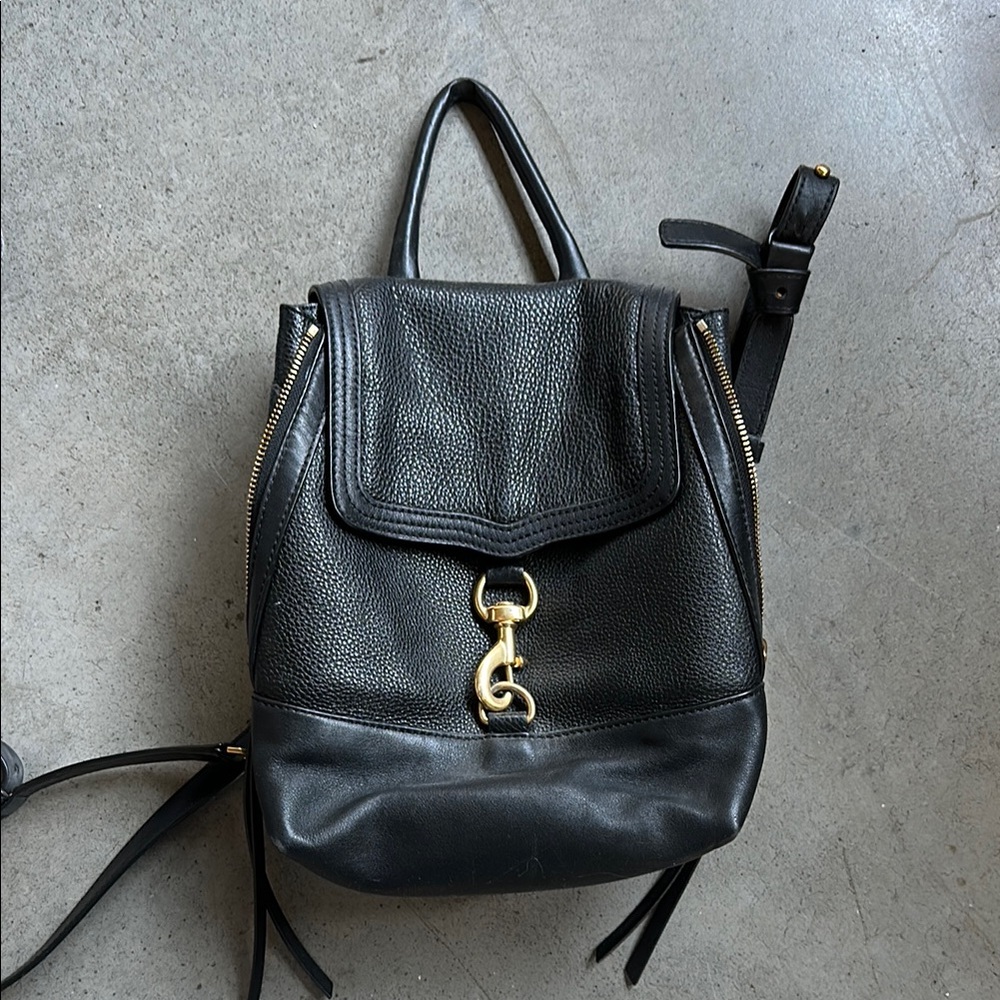 Black Leather Backpack